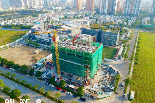 Cập nhật tiến độ xây dựng tòa nhà văn phòng hạng A Oriental Square được phát triển bởi OSI Holdings ngày 21/12/2024