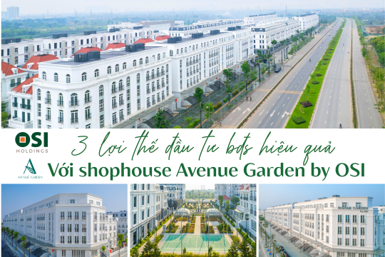 Bỏ túi 3 lợi thế đầu tư BĐS hiệu quả với shophouse đa năng Avenue Garden by OSI